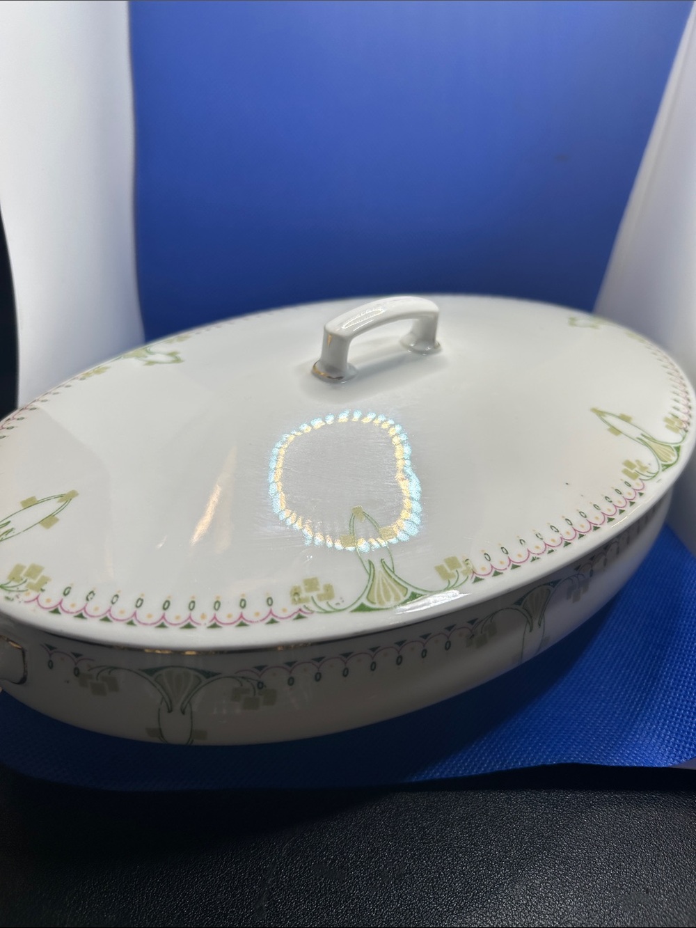 Antique MZ Austria Moritz Zdekauer Porcelain Covered Vegetable Dish Tureen Art N